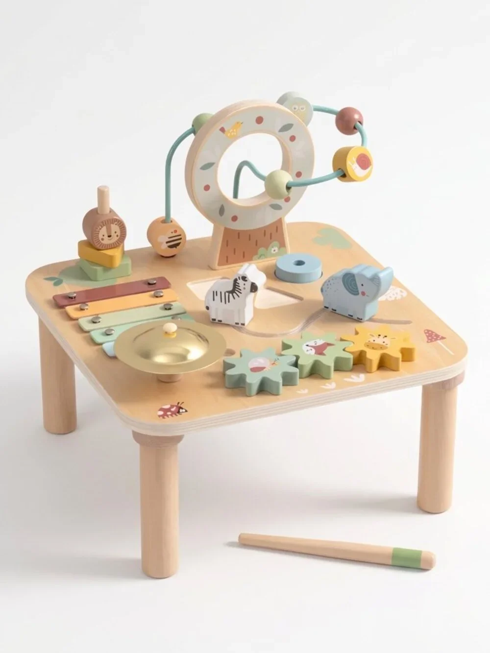 Montessori Wooden Activity Table Baby Learning Toy Busy Board New